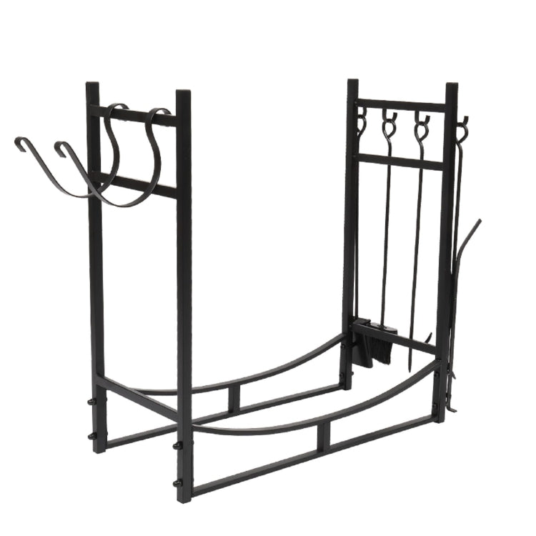 [US Warehouse] Metal Firewood Holder with Tools, Size: 76x74x33cm