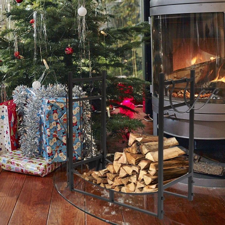 [US Warehouse] Metal Firewood Holder with Tools, Size: 76x74x33cm