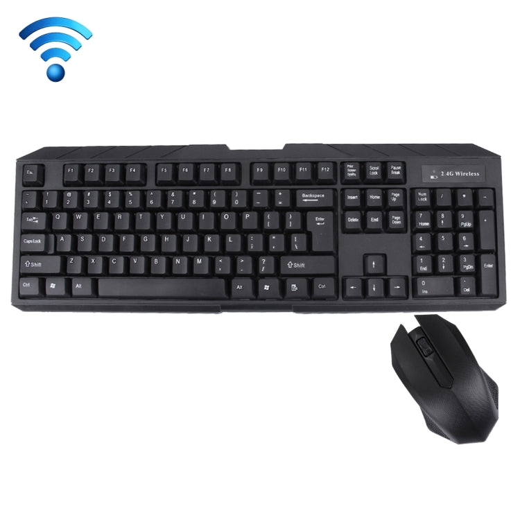 ZK-820 2.4GHz Wireless 104 Keys Keyboard + Wireless Optical Mouse with Embedded USB Receiver for Computer PC Laptop