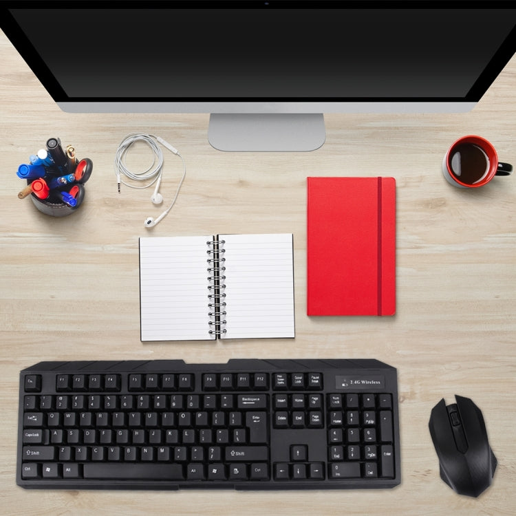 ZK-820 2.4GHz Wireless 104 Keys Keyboard + Wireless Optical Mouse with Embedded USB Receiver for Computer PC Laptop