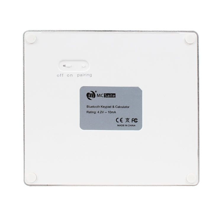 MC Saite MC-58AG USB Charging Bluetooth 3.0 Numeric Keyboard with 12-digit Display & LED indicator for Laptop Desktop PC Notebook(Silver White)(Silver)