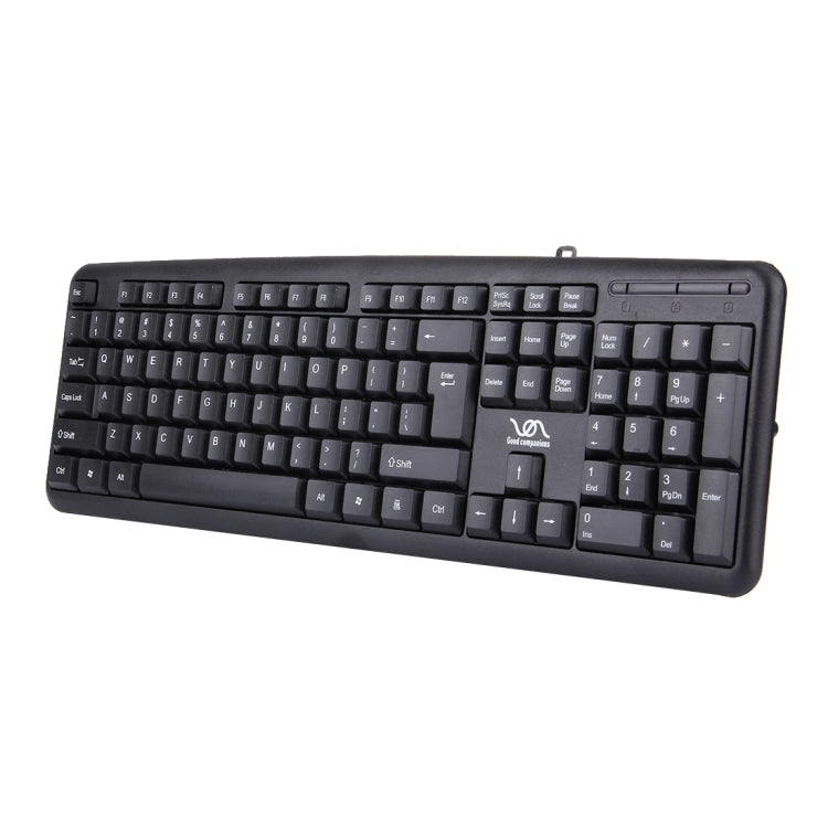 FC-530 Standard USB 104 Keys Wired Keyboard for Computer PC Laptop(Black)