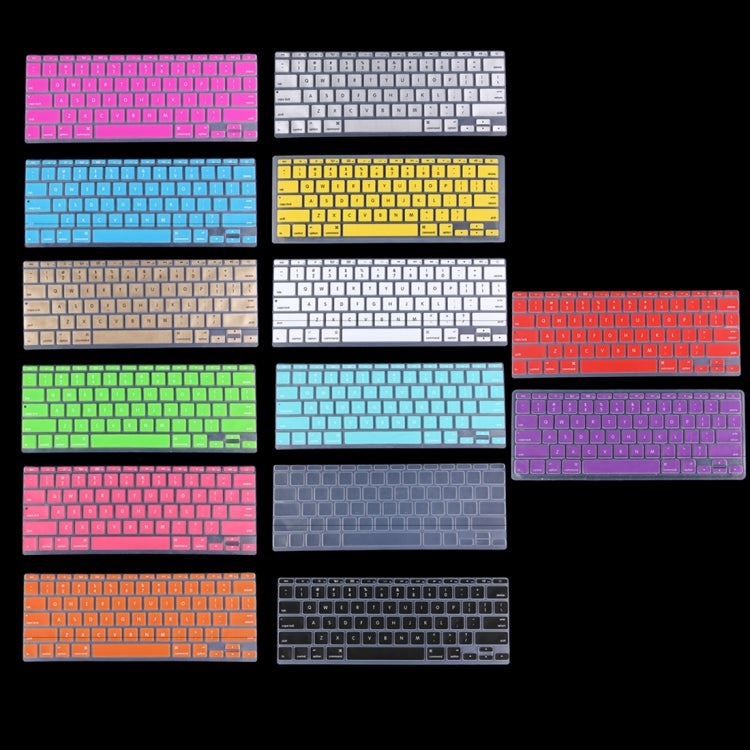 10 PCS Colorized Apple Laptop Silicone Keyboard Protector Protective Film for Macbook 11 inch, US Version / English, Random Color Delivery
