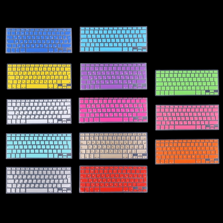 10 PCS Colorized Apple Laptop Silicone Keyboard Protector Protective Film for Macbook 13.3 inch & 15.4 inch & 17 inch, EU Version / Russian, Random Color Delivery
