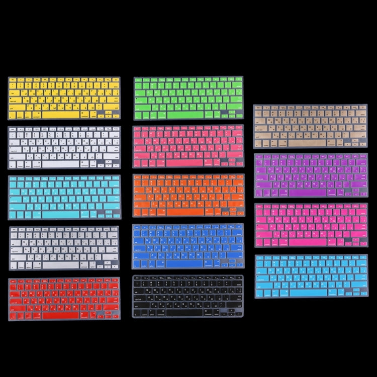 10 PCS Colorized Apple Laptop Silicone Keyboard Protector Protective Film for Macbook 13.3 inch & 15.4 inch & 17 inch, US Version / Russian, Random Color Delivery