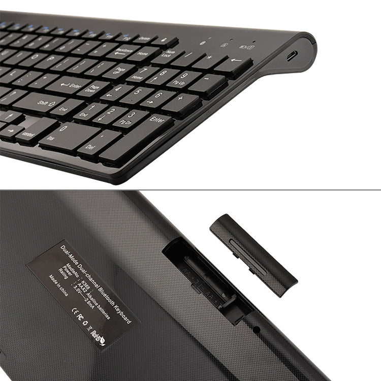 K368 Dual Mode Dual Channel 102 Keys Wireless Bluetooth Keyboard for Laptop, Notebook, Tablet and Smartphones, Support Android / iOS / Windows or An Updated Version