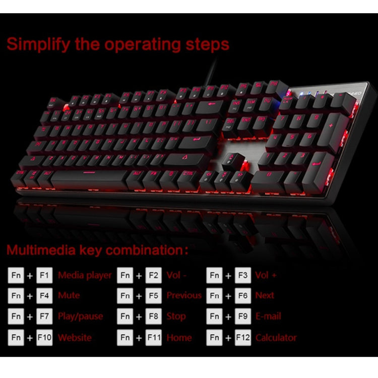 MOTOSPEED CK104 Wired Mechanical Keyboard 104 Keys RGB Blue Switch LED Backlit Anti-Ghosting Gaming Keyboard