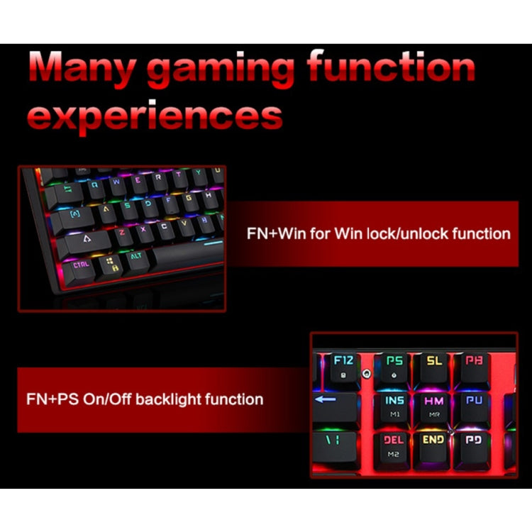 MOTOSPEED CK104 Wired Mechanical Keyboard 104 Keys RGB Blue Switch LED Backlit Anti-Ghosting Gaming Keyboard