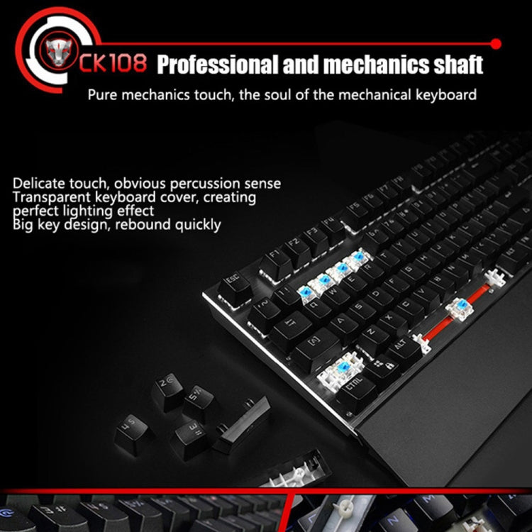 MOTOSPEED CK108 Mechanical Keyboard USB Wired Gaming Keyboard with 18 Backlight Modeï¼ŒBlue Switch