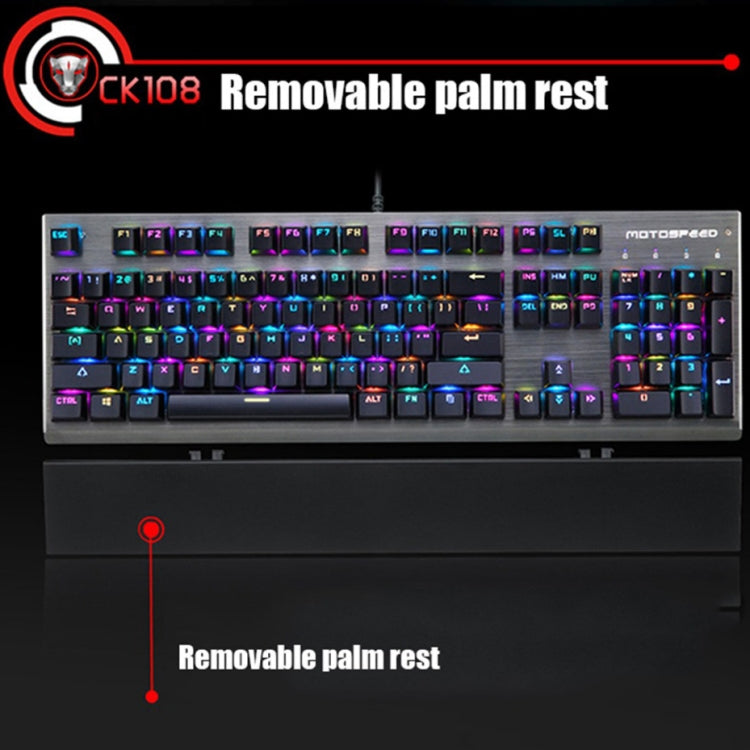 MOTOSPEED CK108 Mechanical Keyboard USB Wired Gaming Keyboard with 18 Backlight Modeï¼ŒBlue Switch