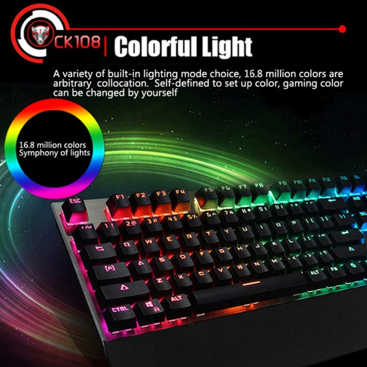 MOTOSPEED CK108 Mechanical Keyboard USB Wired Gaming Keyboard with 18 Backlight Modeï¼ŒBlue Switch
