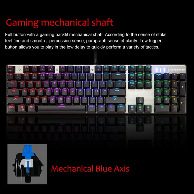 MOTOSPEED CK888 Gaming Mechanical Keyboard + Adjustable DPI Mouse Set with 1.8m Cable for Computer Pro Gamer RGB LED Backlight