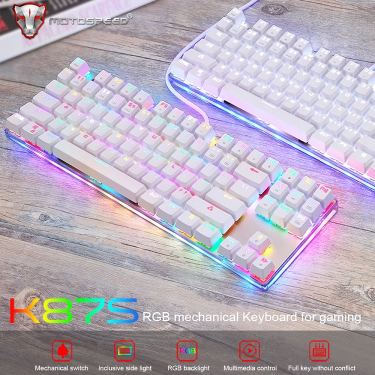 MOTOSPEED K87S USB Wired Mechanical Game Keyboard with RGB Backlight 87 Keys,