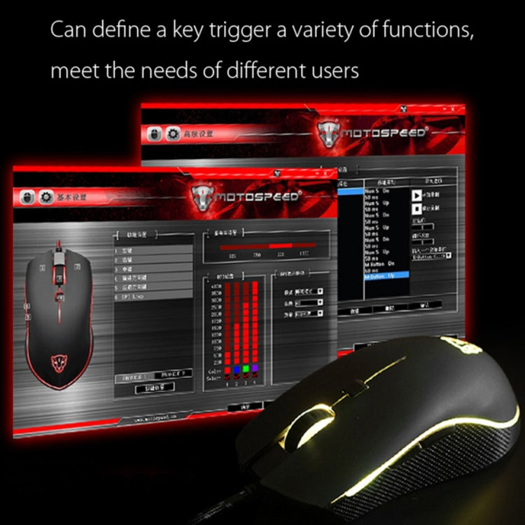 MOTOSPEED V40 USB Wired Gaming Mouse 6 Button Optical RGB LED Lights Mouse 4000DPI
