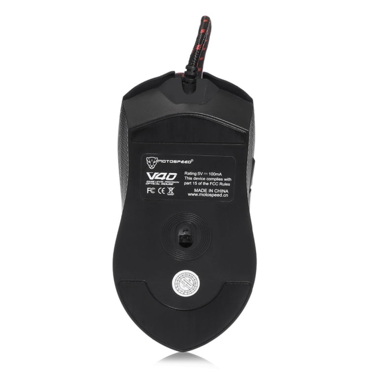 MOTOSPEED V40 USB Wired Gaming Mouse 6 Button Optical RGB LED Lights Mouse 4000DPI