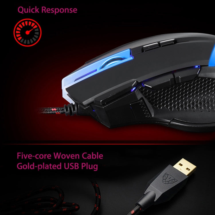 MOTOSPEED V18 Gaming Wired Mouse Supporting 4000DPI 8-grade DPI High Precision Optical 9 Keys LED Breathing Lamp with 1.8m Cable
