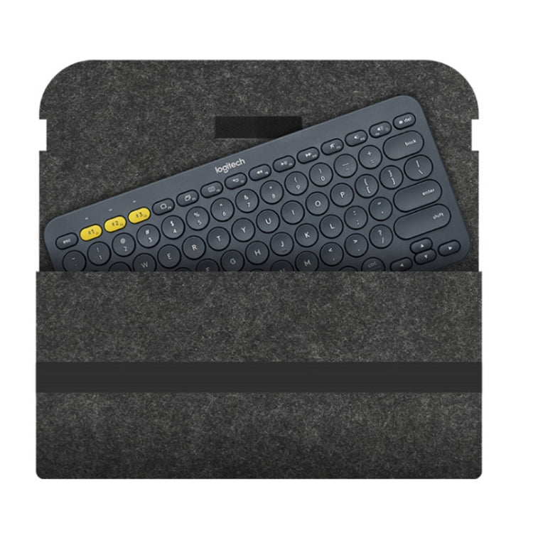 Portable Felt Wireless Bluetooth Keyboard Storage Bag Dust-proof Bag for Logitech K380 Keyboard, with Magic Stick