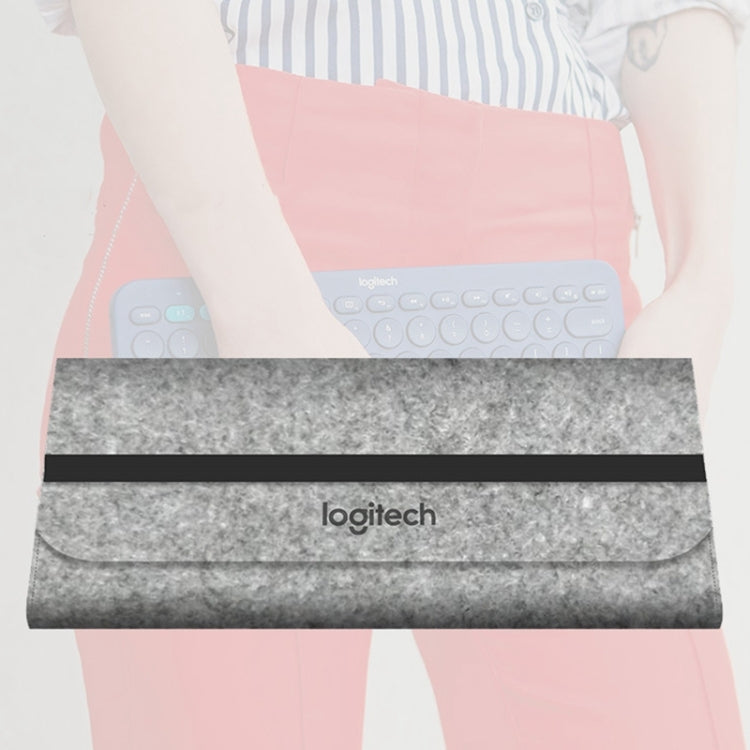 Portable Felt Wireless Bluetooth Keyboard Storage Bag Dust-proof Bag for Logitech K380 Keyboard, with Magic Stick