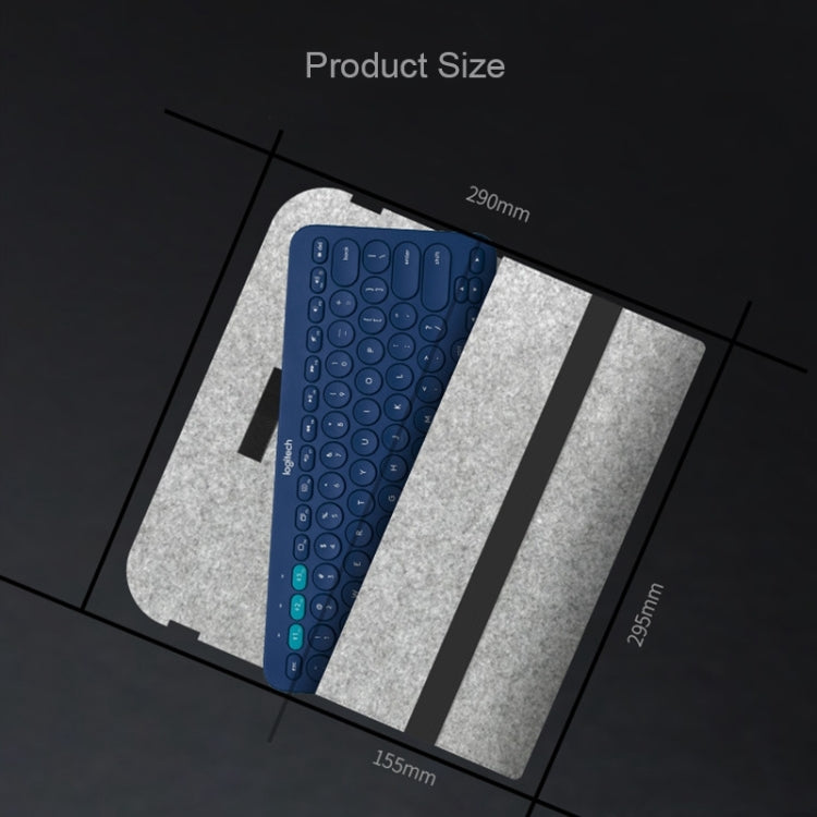 Portable Felt Wireless Bluetooth Keyboard Storage Bag Dust-proof Bag for Logitech K380 Keyboard, with Magic Stick