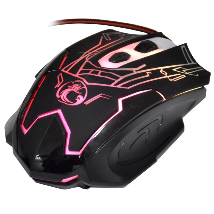 ESTONE X6 LED Colorful Light USB 6 Buttons 2400 DPI Wired Optical Gaming Mouse for Computer PC Laptop(Black)