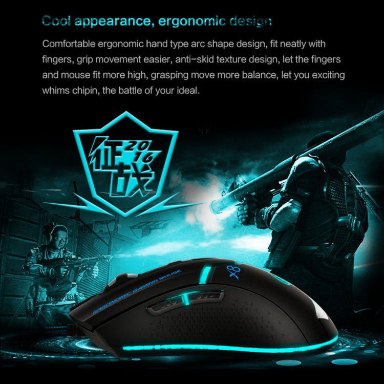 iMICE X8 LED Colorful Light USB 6 Buttons 3200 DPI Wired Optical Gaming Mouse for Computer PC Laptop(Black)