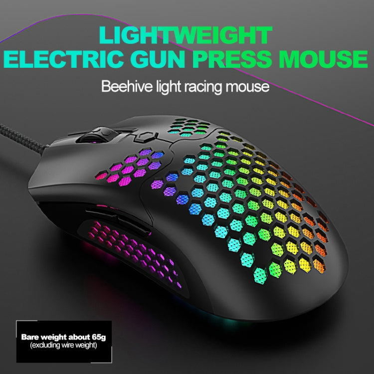 M5 USB2.0 12000 DPI Max Adjustable Colorful Glowing Wired Gaming Mouse, Length: 1.7m (Black)