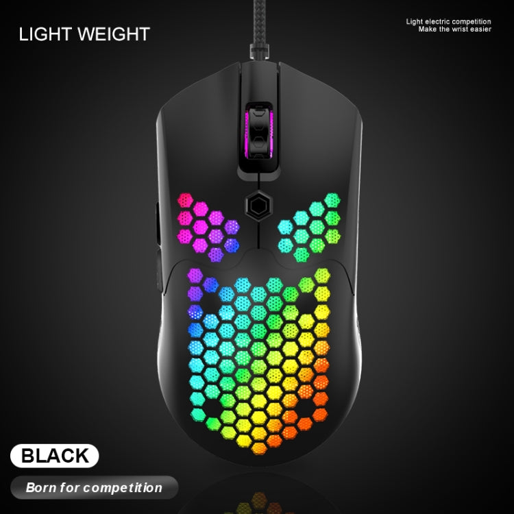 M5 USB2.0 12000 DPI Max Adjustable Colorful Glowing Wired Gaming Mouse, Length: 1.7m (Black)