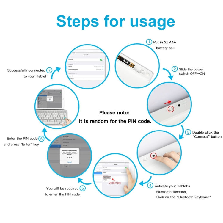 WB-8022 Ultra-thin Wireless Bluetooth Keyboard for iPad, Samsung, Huawei, Xiaomi, Tablet PCs or Smartphones, Ko Language Keys(Silver)