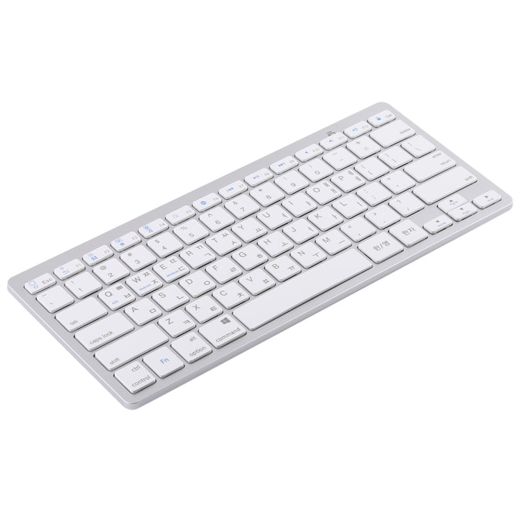 WB-8022 Ultra-thin Wireless Bluetooth Keyboard for iPad, Samsung, Huawei, Xiaomi, Tablet PCs or Smartphones, Ko Language Keys(Silver)