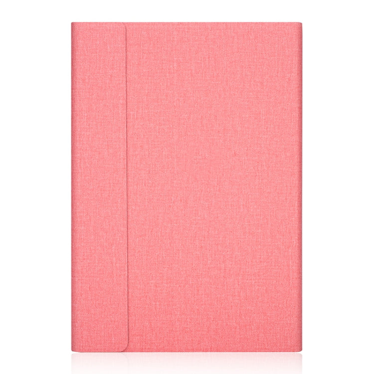 A84 Linen Texture Detachable Magnetic Plastic Bluetooth Keyboard Protective Leather Tablet Case for Huawei MediaPad M5 8, with Stand(Pink)