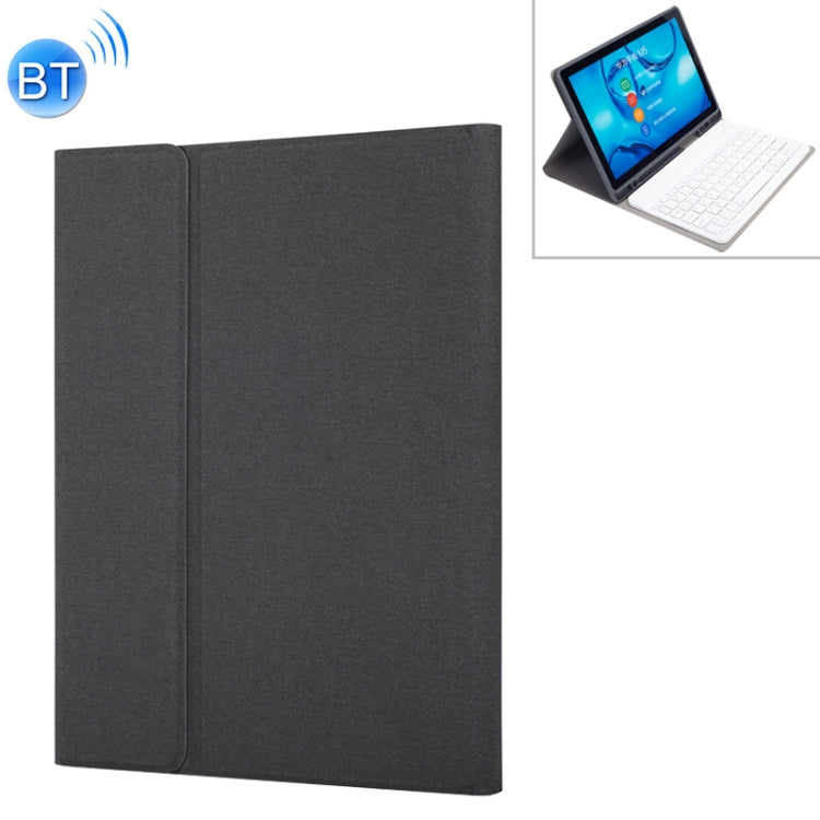 HW108 Detachable Magnetic Plastic Bluetooth Keyboard + Silk Pattern TPU Tablet Case for Huawei MediaPad M5 10.8 Pro / 10.8, with Pen Slot & Bracket