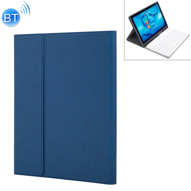 HW108 Detachable Magnetic Plastic Bluetooth Keyboard + Silk Pattern TPU Tablet Case for Huawei MediaPad M5 10.8 Pro / 10.8, with Pen Slot & Bracket