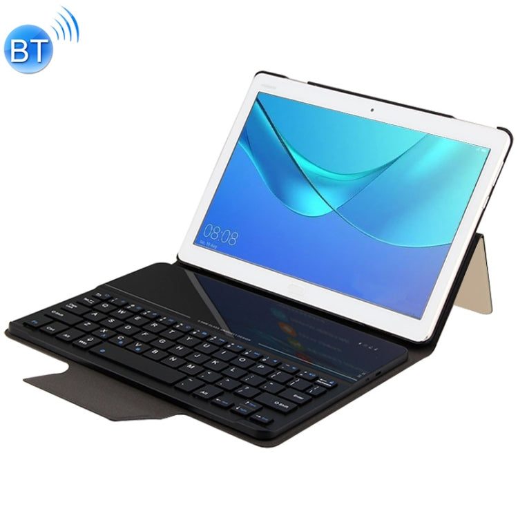 HW2031 Detachable Plastic Bluetooth Keyboard + Lambskin Texture PU Leather Tablet Case for Huawei Youth Editon MediaPad M3 Lite 10.1, with Bracket