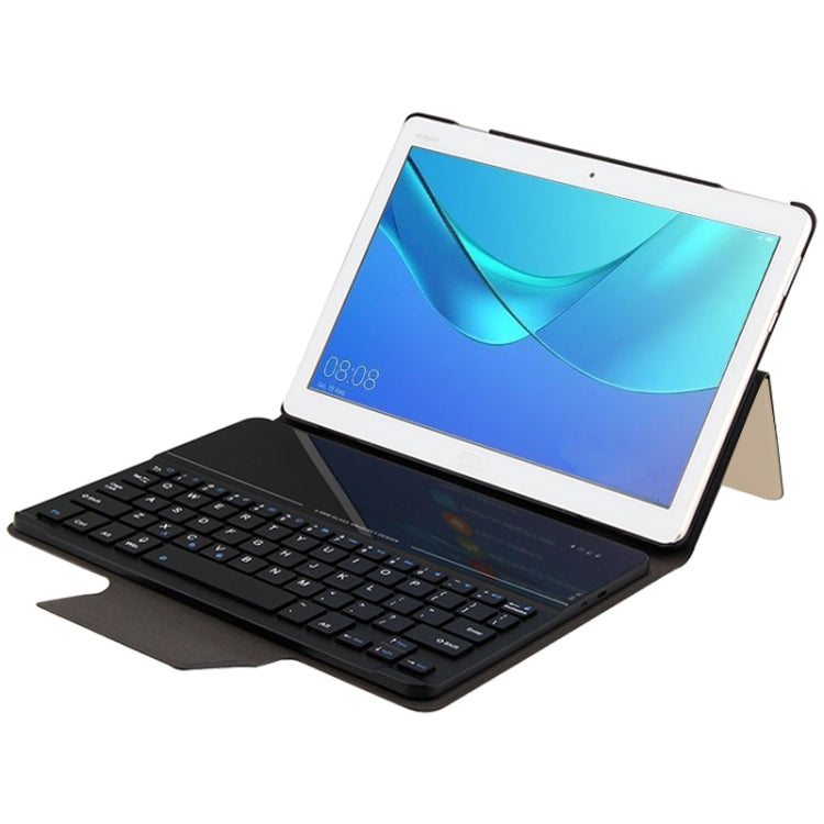 HW2031 Detachable Plastic Bluetooth Keyboard + Lambskin Texture PU Leather Tablet Case for Huawei Youth Editon MediaPad M3 Lite 10.1, with Bracket