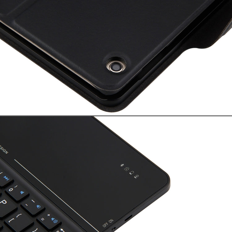 HW2031 Detachable Plastic Bluetooth Keyboard + Lambskin Texture PU Leather Tablet Case for Huawei Youth Editon MediaPad M3 Lite 10.1, with Bracket