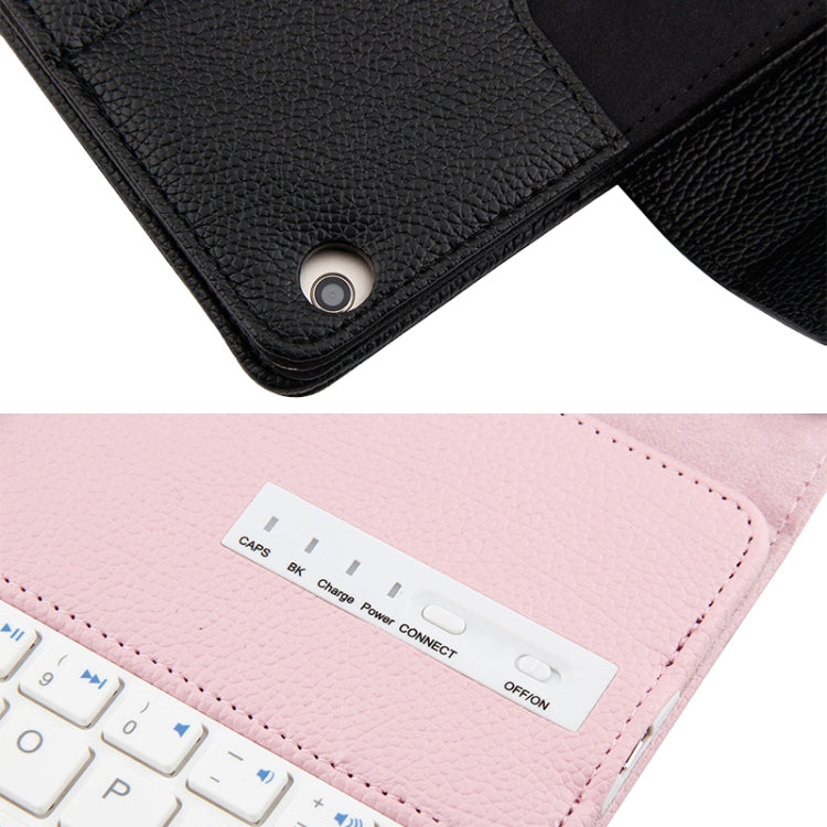 HW105 Detachable Plastic Bluetooth Keyboard + Litchi Texture PU Leather Tablet Case for Huawei Youth Editon MediaPad M3 Lite 10.1, with Bracket