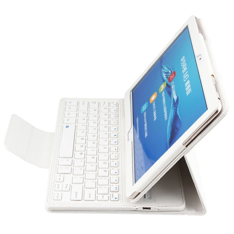 HW105 Detachable Plastic Bluetooth Keyboard + Litchi Texture PU Leather Tablet Case for Huawei Youth Editon MediaPad M3 Lite 10.1, with Bracket