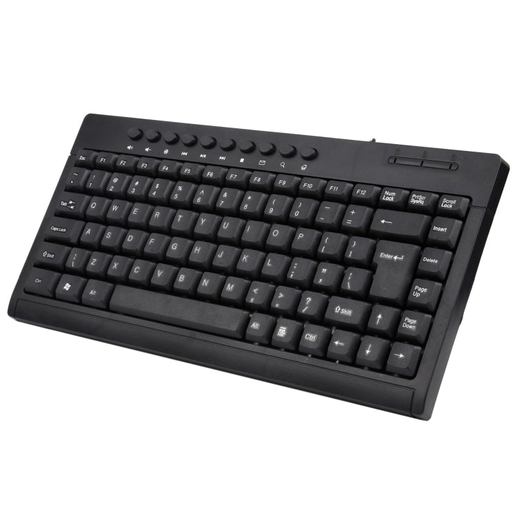 KB-301A Multimedia Notebook Mini Wired Keyboard, English Version (Black)