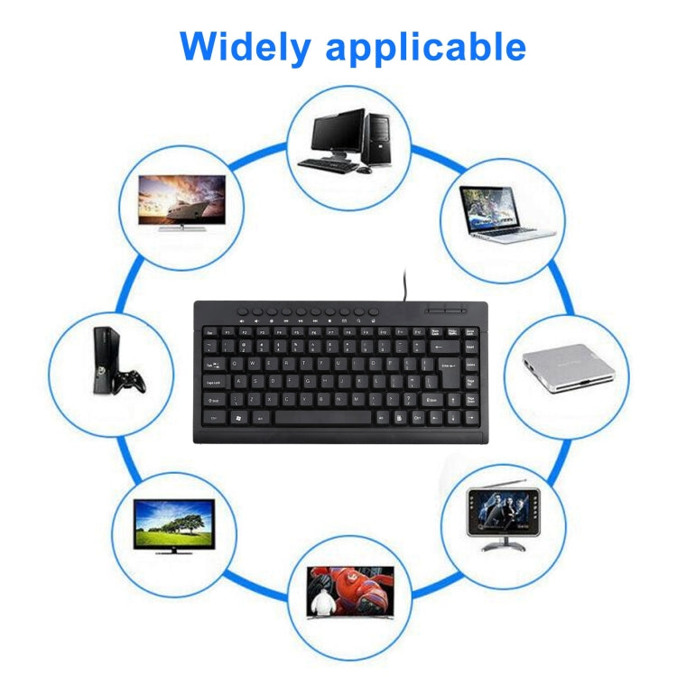 KB-301A Multimedia Notebook Mini Wired Keyboard, English Version (Black)