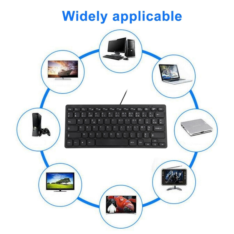 TT-A01 Ultra-thin Design Mini Wired Keyboard, French Version (Black)