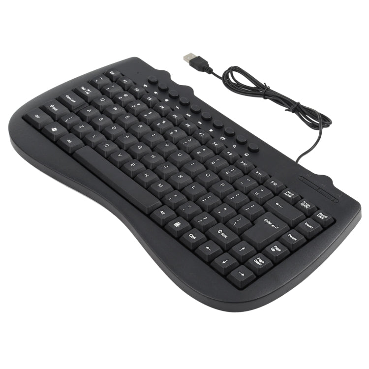 KB-301B Multimedia Notebook Mini Wired Keyboard, English Version (Black)