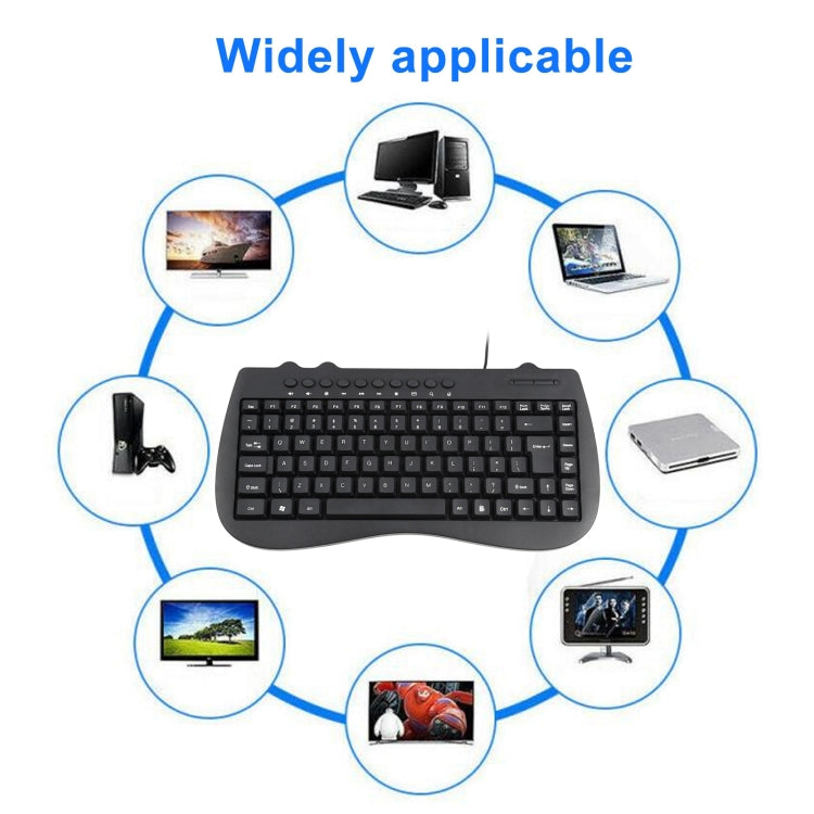 KB-301B Multimedia Notebook Mini Wired Keyboard, English Version (Black)