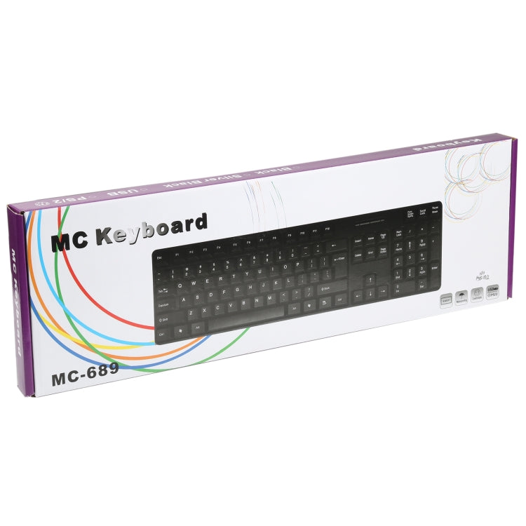 MC-689 Waterproof USB Wired Keyboard, Arabic Version (Black)