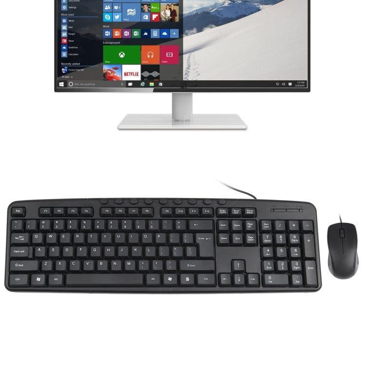 KB-8377 USB Wired Keyboard Mouse Set (Black)