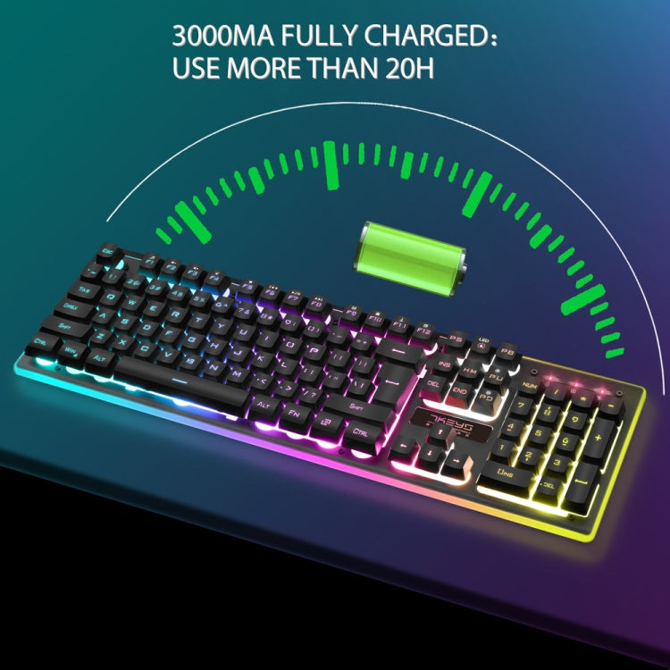 K10 2.4G LED Backlit Thin Film Wireless Gaming Keyboard for PC Computer / Laptops