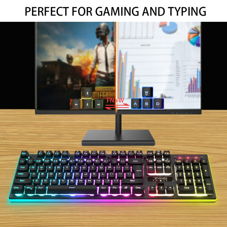 K10 2.4G LED Backlit Thin Film Wireless Gaming Keyboard for PC Computer / Laptops