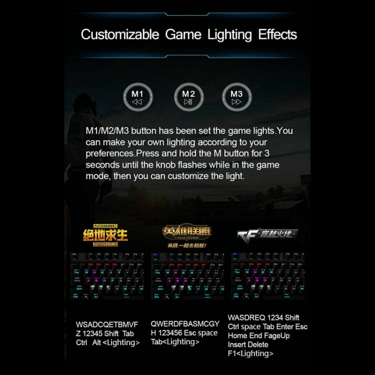 AULA F2088 108 Keys Mixed Light Mechanical Brown Switch Wired USB Gaming Keyboard with Metal Button (Black)