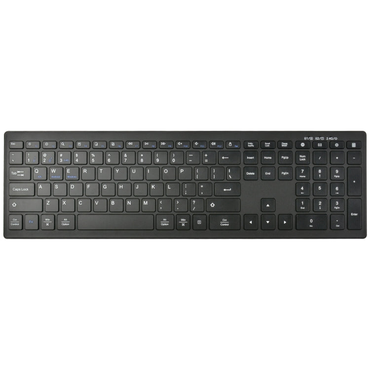 169 2.4Ghz + Bluetooth  Dual Mode Wireless Keyboard + Mouse Kit, Compatible with iSO & Android & Windows (Black)