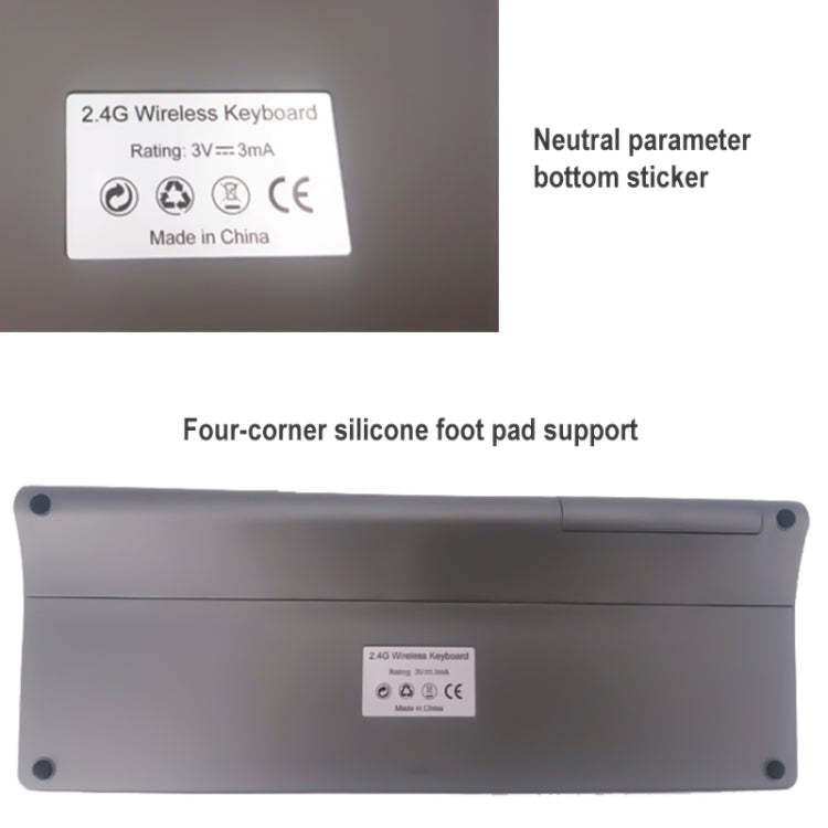 BKC136 58 Keys 2.4G Wireless Numeric Keypad (Grey)