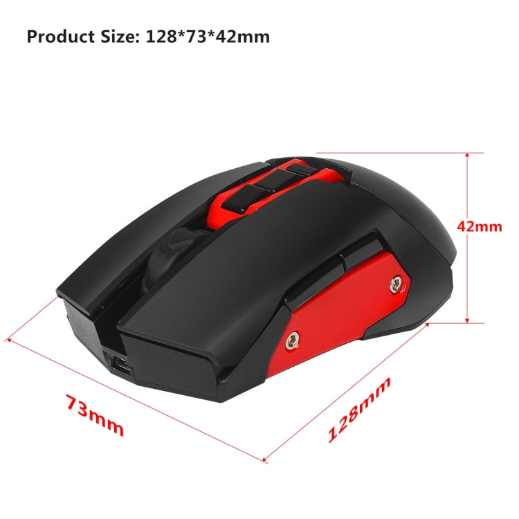 X80 2.4G Wireless Luminous Rechargeable Gaming Mouse without Letters (Red)